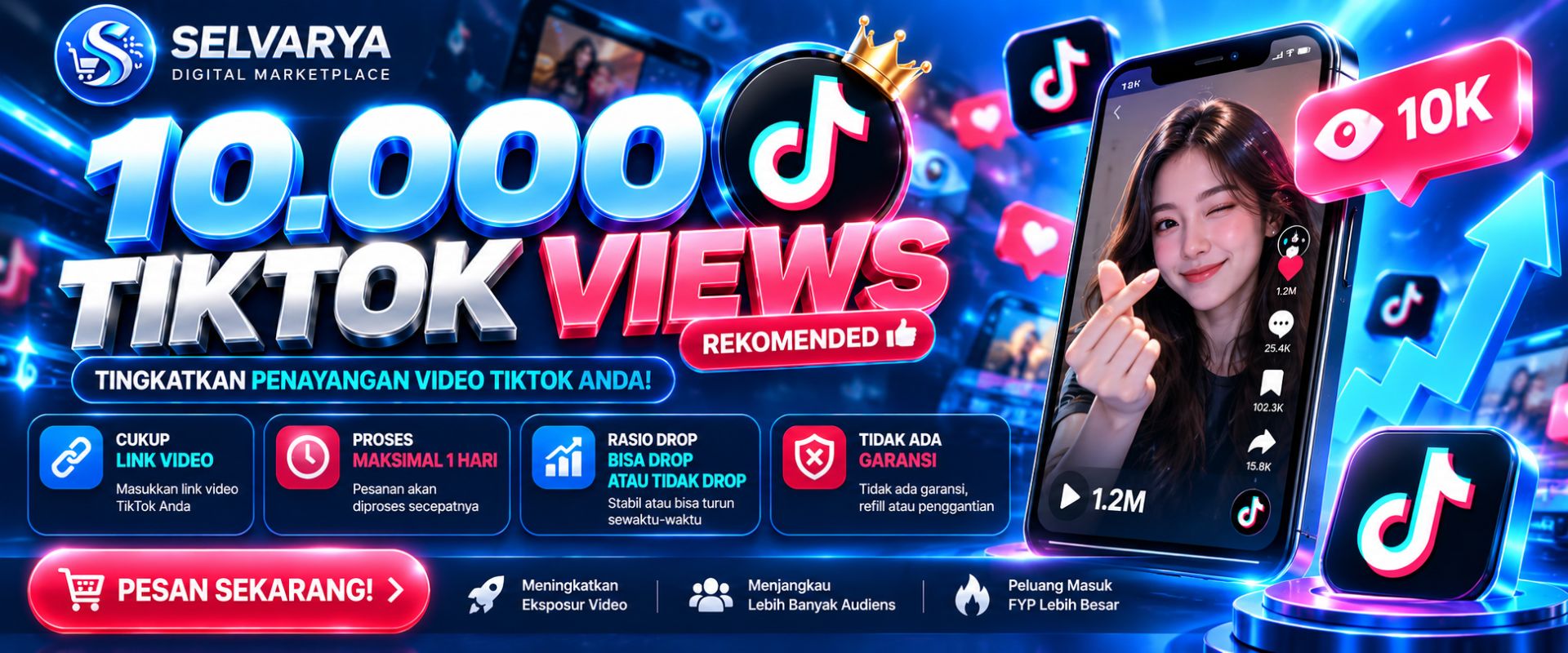 Jual 10.000 TikTok Views Rekomendasi Termurah