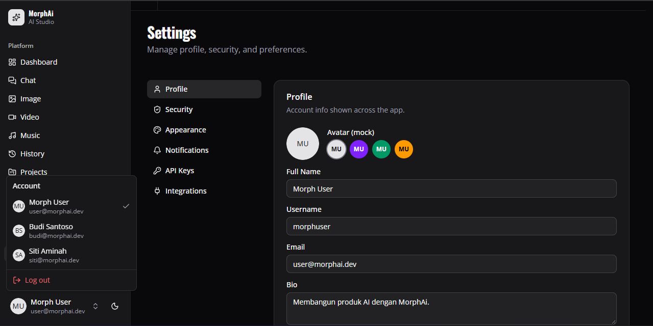 template UI AI Studio SaaS - Preview 5