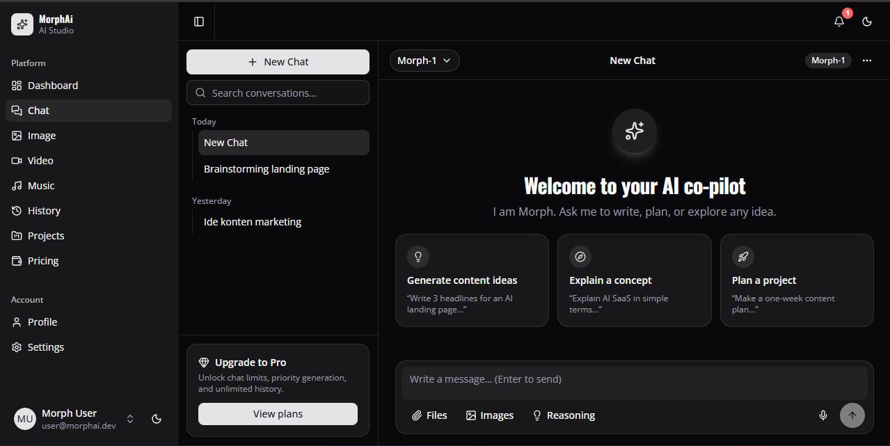 template UI AI Studio SaaS - Preview 3