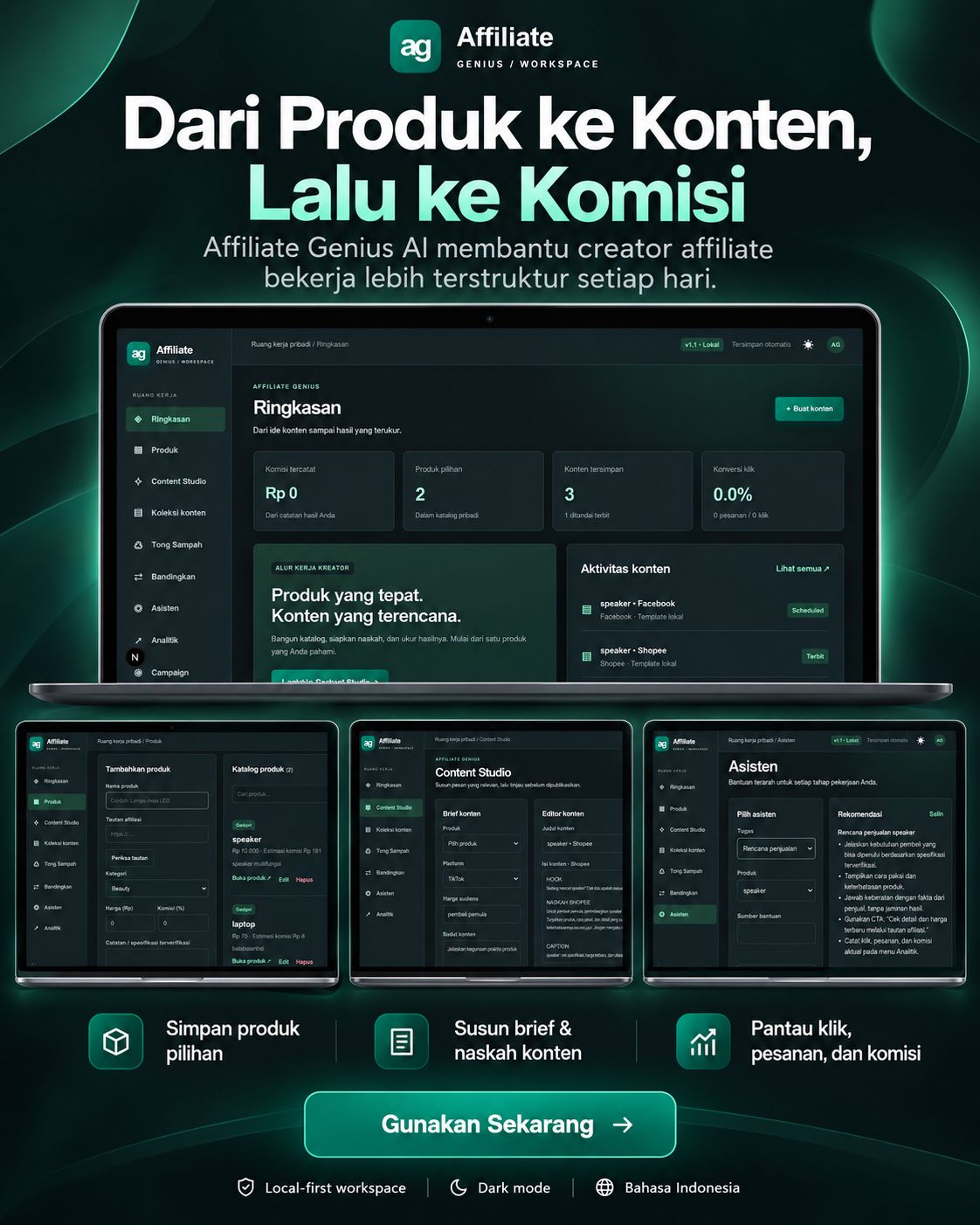 Bangun Sistem Kerja Affiliate Anda Dalam Satu Workspace - Preview 1