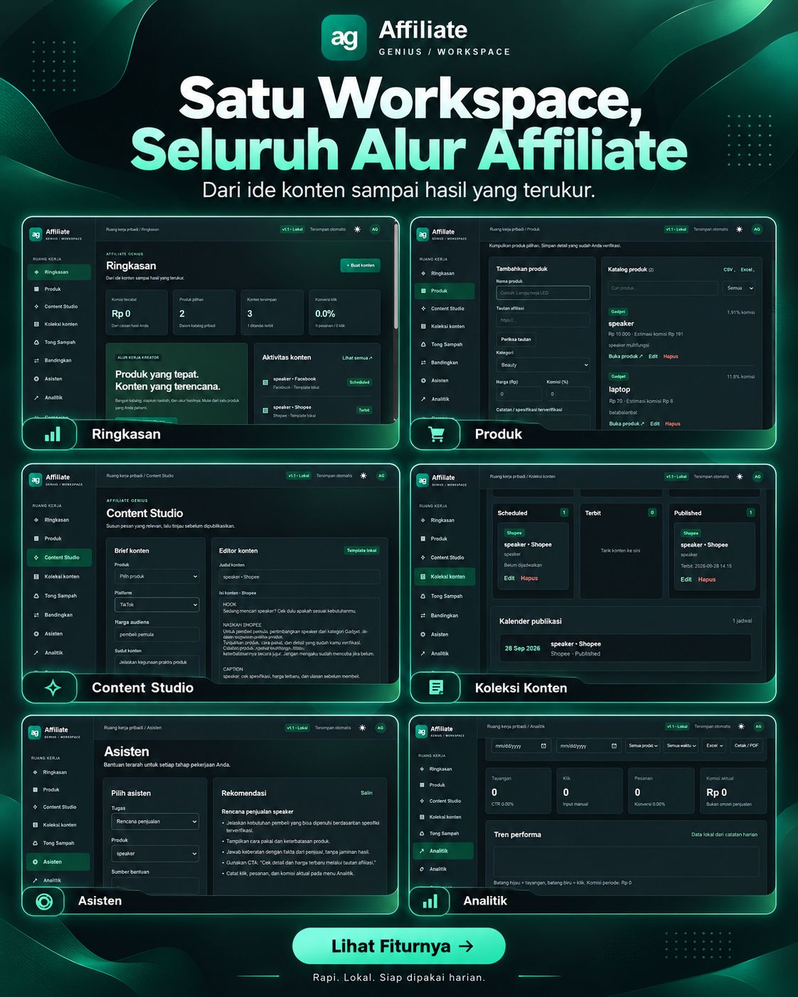 Bangun Sistem Kerja Affiliate Anda Dalam Satu Workspace - Preview 2